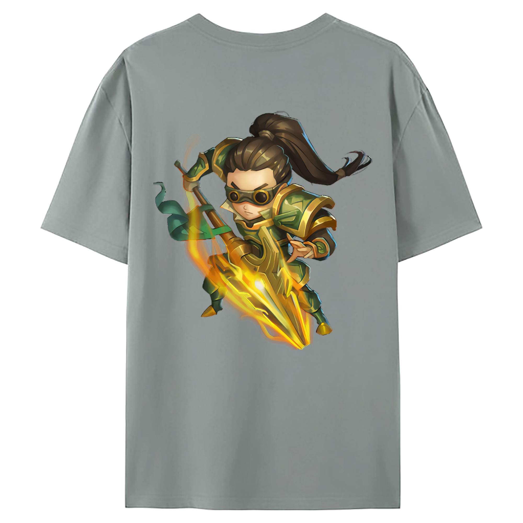 （画像用） リーグ・オブ・レジェンド League of Legends LOL 綿100％ メンズ半袖Tシャツ（バックプリント） 通気性